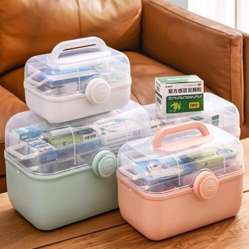 Household Medicine Box Storage Box Large Desktop Organizer Storage Large Capacity Multi-layer Portable First Aid Medical Kit