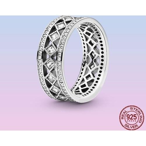 Original Female Ring 100% 925 Sterling Silver Square Zircon Finger Ring for Women Wedding Engagement Fine Jewelry Gift Anel