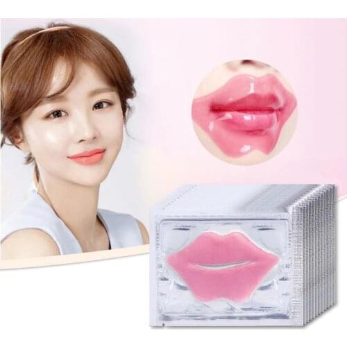 2Pcs Beauty Super Lip Plumper Pink Crystal Collagen Lip Mask Patches Moisture Essence Wrinkle Ance korean Cosmetics Skin Care