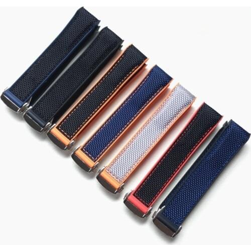 20mm 22mm Orange Blue Red Black Gray Rubber Silicone Nylon Watch Band Strap For Omega Seamaster 600 PLANET OCEAN Bracelet