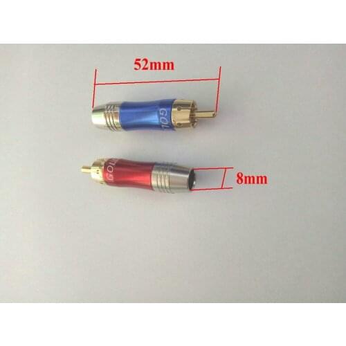 20pcs 24K Gold Plated RCA Phono Plugs Audio/Video Solder Red AND Blue New
