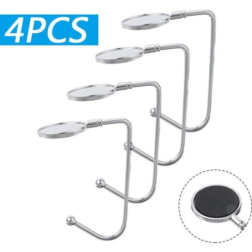 4pcs Stainless Steel Table Side Bag Hook Fireplace Hanging Christmas Stockings Hooks Holder Hanger Tool For Home Fesitval