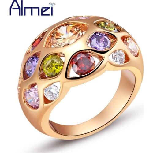 Женские золотые кольца Almei China At AliExpress