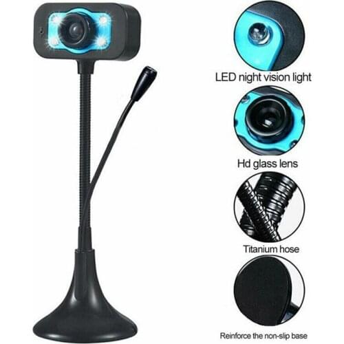 Drive-free USB HD LED Web Camera MIC for Computer PC Laptop Desktop BT Webcam with Microphone