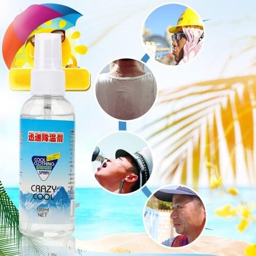 Quickly Cooling Agent Aroma Clothes Vehicle Ice Spray 100ml Rapid Summer Refrigerant For Clothes Car Seats Air Cooling Agent