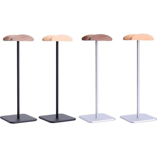 Storage Rack Earphone Holder Headphones Stand Headset Wooden Aluminum Supporting Bar for Desk Headset Holder