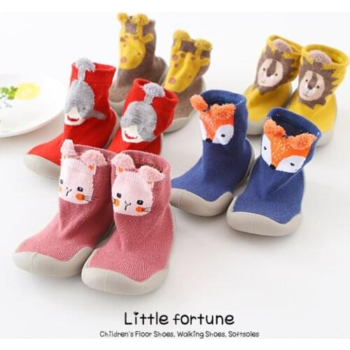 Baby Shoes Cartoon Non-slip Cotton Sock Shoes Breathable Indoor Floor Socks Slippers Newborn Soft First Walker Spring Autumn