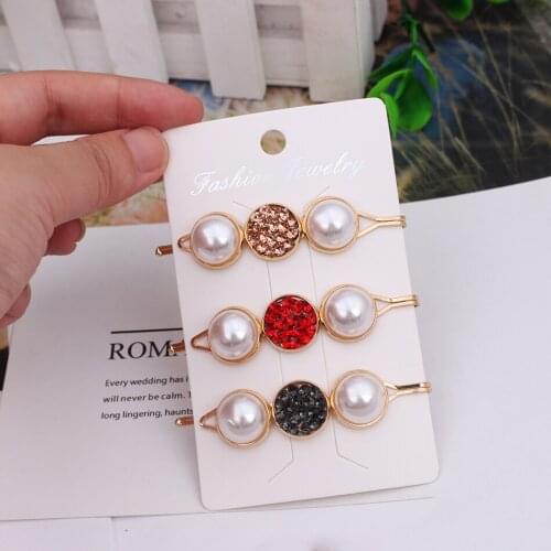 2020 Hot Women Girl kpop Hairpins Hair Clip Delicate Hair Pin Crystal bead zircon pearl hair accesories Fashion Female Jewelry