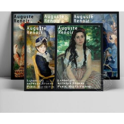 Auguste Renoir Exhibition Poster, By The Seashore Oil Painting, In Summer Gypsy Girl Art Prints, Retro Woman Portrait Wall Decor
