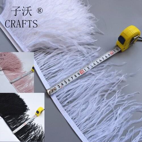 1 meter high quality ostrich feather trim cloth sideband 15-20cm wide Suitable for skirts / dresses / apparel party DIY crafts