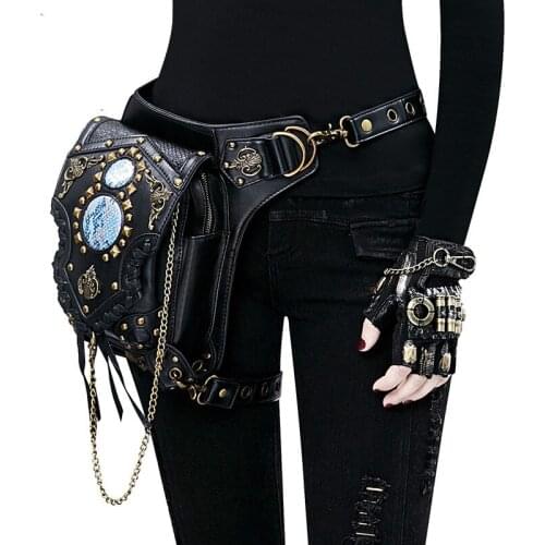 Best selling multi-function single shoulder cross body package chain bag punk waist pockets