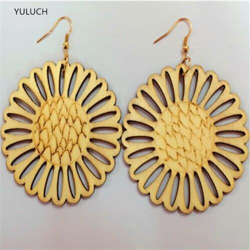 Bear design wood jewelry earring personality hollow latest african wood earrings jewelry pair 2016 good quality new design