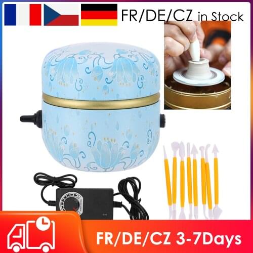 Mini Electric Pottery Wheel Machine Small Pottery Forming Machine With Tray For DIY Ceramic Work Clay Craft US/UK/EU Plug