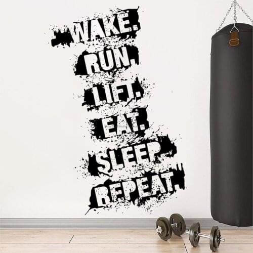 Fitness Wall Stickers Sport Training Room Personalized Inspirational Quote Workout Fitness Club Gym Decoration Vinyl Decal Mural