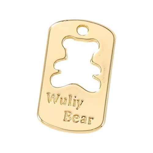 Factory Wholesale Gold Color Brass Bears Charms Pendants Necklace and Bracelet Earring Diy Jewelry Making Supplies Accessories