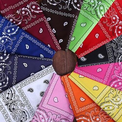 Pop Men Square Paisley Bandanas Bohemia Print Hair Bands Ride Mask Headbands For Women Sport Hair Bands Scarfs Accessories