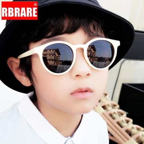 RBRARE Classic Round Childrens Sunglasses Candy Color Colorful Kid Concave Shape Personality Baby Anti-UV Street Beat Glasses