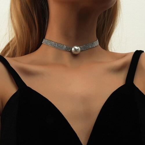 Luxury Korean Fashion Full Rhinestone Preal Choker Necklaces For Women Geometric Crystal Necklaces Weddings Jewelry Party Gifts