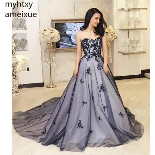 Sexy Cheap A Line Sweetheart Special Occasion Black And White Evening Dresses Formal Dresses Plus Size party Prom Dresses Lace