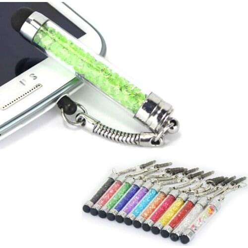 JONSNOW 2 PCS Touch Pen Crystal Diamond Dust Stylus Touch Pen with 3.5 mm Headset Jack Dustproof Cap for iPad Smartphone Tablet