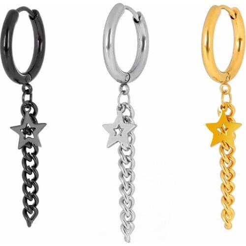 Lot 50pcs Fashion Jewelry- Hoop Star Earrings Men/Women Ear Studs/Earring Stainless Steel Earring PUNK EMO New