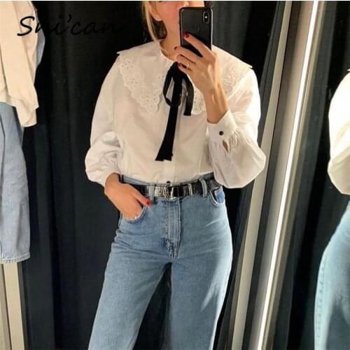 Snican Stand-up Collar Blouses