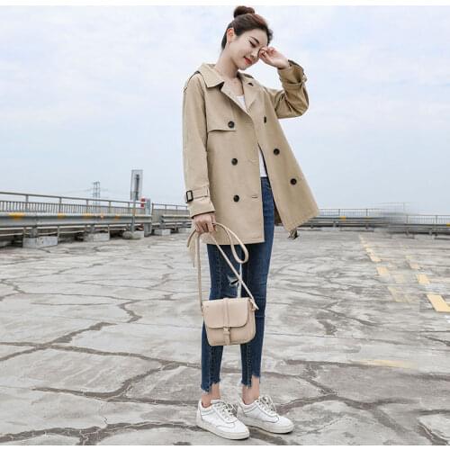 Autumn Winter Women Trench Coats Casual Streetwear Lapel Double Breasted With Belt Female Coats Fashion Korean Loose Fit Outwear