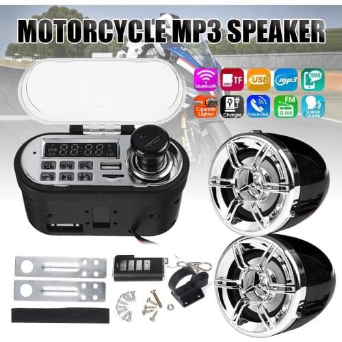 12V Motorcycle bluetooth Audio Waterproof Anti-theft Alarm System Speaker USB FM Radio MP3 Player Music Amplifier Alarm Speaker
