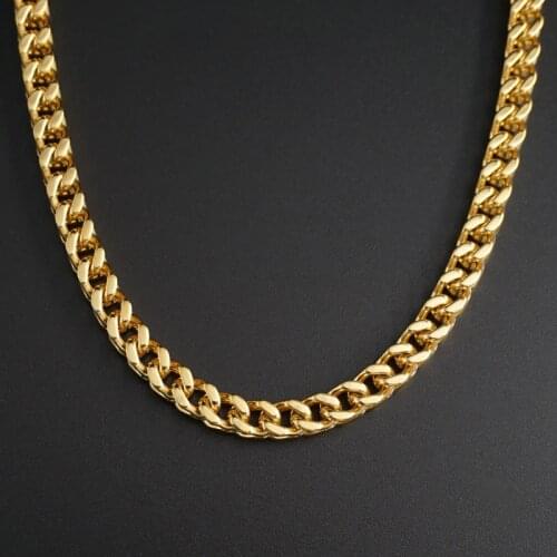WENDYFO High Quality Gold Color Stainless Steel Necklace For Men Punk Male Jewelry