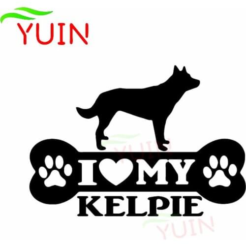 I Love My Kelpie Animal Car Sticker Personalized PVC Body Decoration Accessories Waterproof and Anti-ultraviolet Stickers