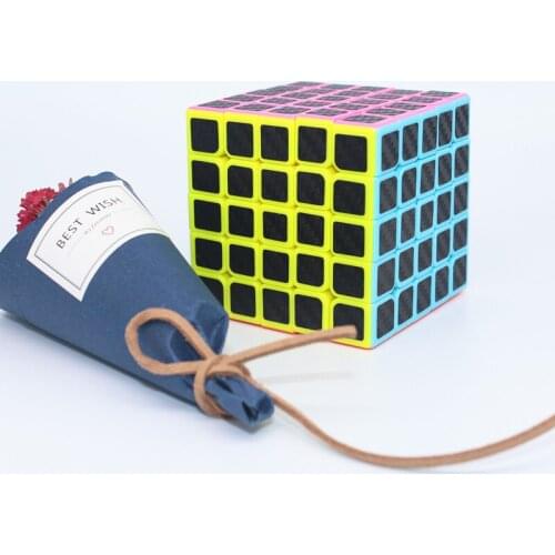 Yuxin 5x5x5 Carbon Cube Black Sticker Professional Puzzle Cubes Children Educational Fun Toy Adult Holiday Gift 5x5 carbon Cubo