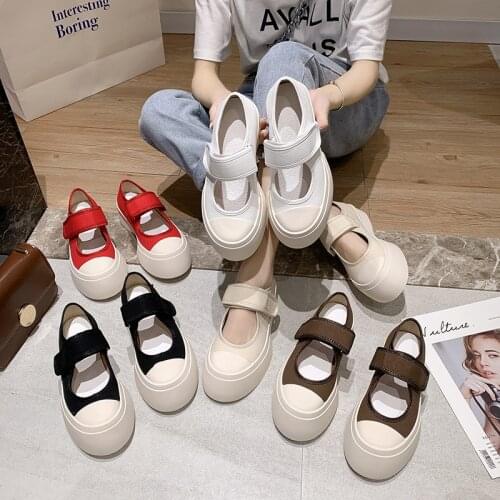 2021 Women Platform Shoes Goth Casual Lolita Flats Vulcanize Kawaii White Black 2021 Autumn Tennis Female Harajuku Mary Jane