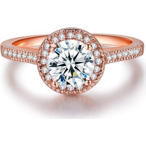 925 STERLING SILVER COLOR DIAMOND RING FOR WOMEN ENGAGEMENT WEDDING ANNIVERSRY JEWELRY 14K ROSE GOLD COLOR SAPHIRE GEMSTONE