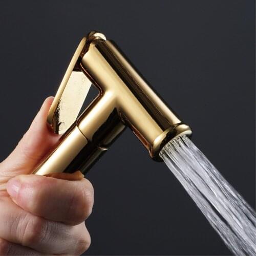 Golden Round Bidet Spray Gun Set Toilet Cleaning Toilet Cleaning Flush Bidet Spray Gun Bathroom Supplies
