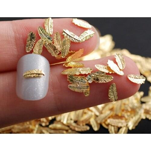Gold and Silver Nails Accessories The Shape Of Leaf Cross and Sea Turtle For DIY Nail Art Decorations 500Pcs/Bag