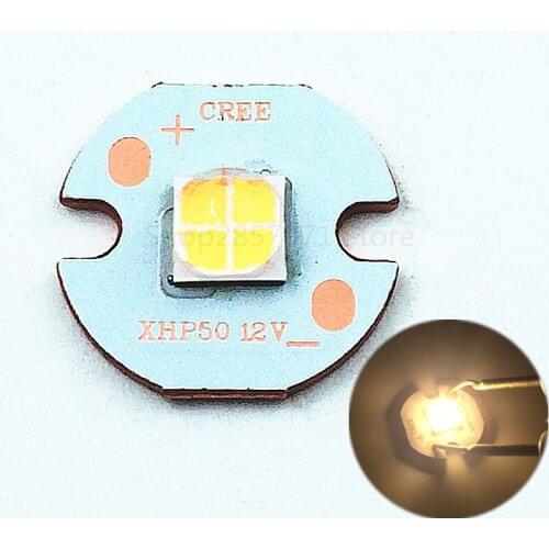 10pcs Cree XHP50 12V 3000K Warm White High Power LED Emitter on 16mm Copper PCB Base
