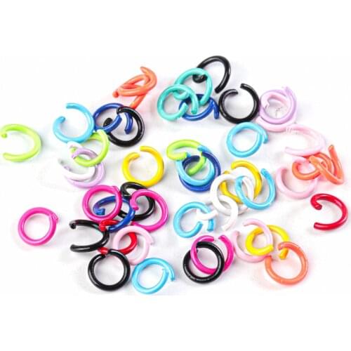 100pcs/lot Iron 1.2x8mm Colorful DIY Jewelry Findings Open Single Loops Jump Rings & Split Ring For Jewelry Making Accessories