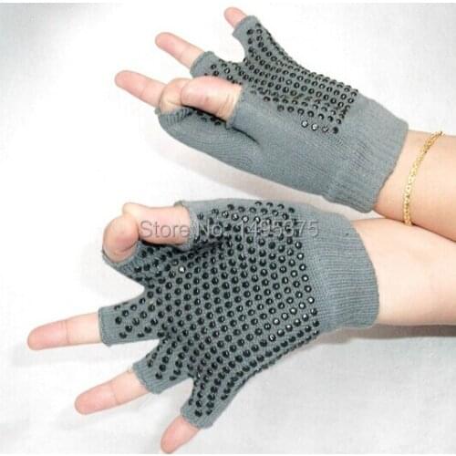120pairs/lot YOGA gloves mitts style, Ladies' Casual Cotton yoga gloves,non-slip gloves,Light Grey