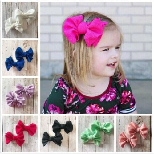 2PCS Baby Girls Large Hairbow Baby Girls Hair Bows Clips Headwear Ribbon Bowknot Barrettes Infant Baby Headwear