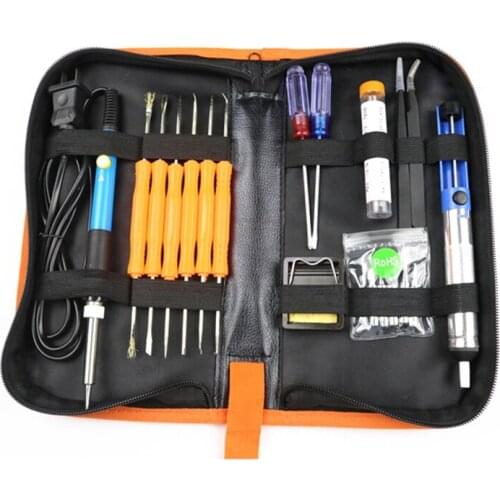 20Pcs Electric Soldering Iron Welding Tool Kit 110V 60W Control Welding Station Tip Case