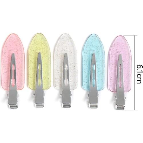 4 PCs Candy Color Seamless No Crease Hair Clips No Bend Professional Salon Hairdressing Hairpin Makeup Styling Hairdressing Clip