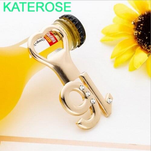 50PCS Digital 16 Design Gold Wine Bottle Opener Metal 16th Beer Openers Wedding Anniversary Gift Birthday Party Supplies