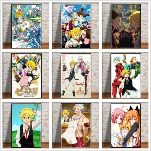 5D Diamond Painting Japanese Anime Art Poster Comics The Seven Deadly Sins Mosaic Diamond Embroidery Cross Stitch Home Decor