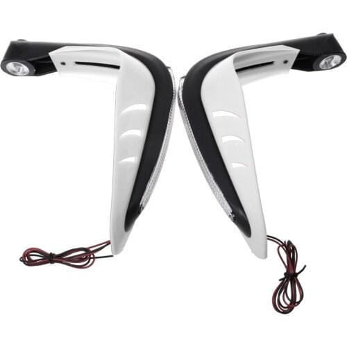 7/8" Dirtbike ATV Motorcycle Brush Bar Hand Guards Handguard LED Light White