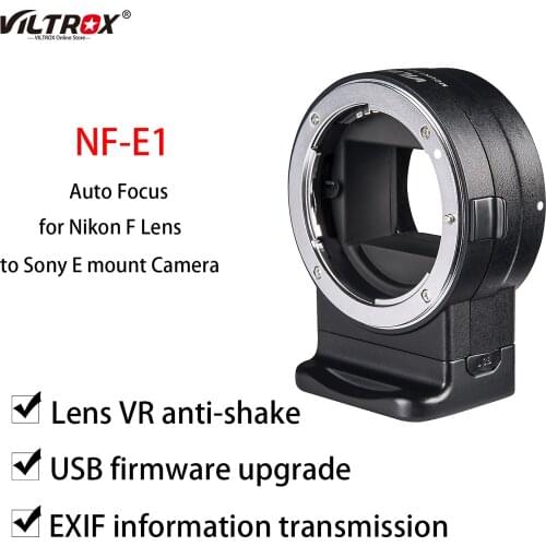 VILTROX NF-E1 Lens Adapter Ring Auto Focus Lens Adapter Aperture Control for Nikon F Lens to Sony E mount A7SI A7II A7II Camera