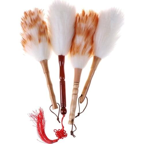 Anti-static Wool Feather Brush Duster Dust Cleaning Tool Wood Handle Dusting Cleaning Brush Wool Duster Brush For Dust Broom