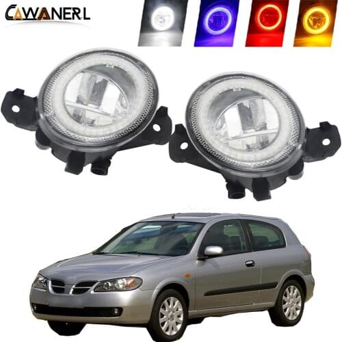 2 Pieces Car Fog Light LED Angel Eye Daytime Running Lamp 4000LM H11 12V For Nissan Almera 2/II Hatchback Saloon (N16) 2001-2006