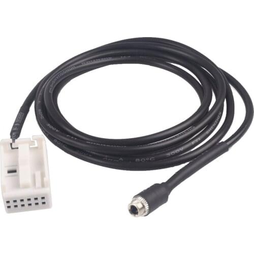 Car 3.5mm 12pin Female Audio Music AUX Cable Input Adapter for Mercedes Benz W169 W203 W209 W221 W164 R230