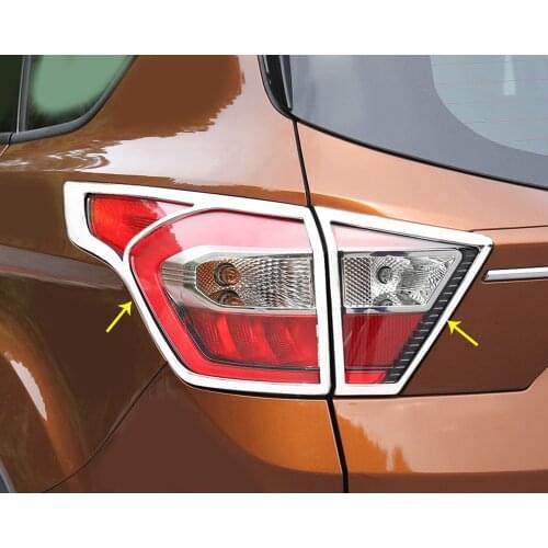 Car Detector ABS Chrome Cover Trim Back Tail Rear Light Lamp Frame Parts 4pcs For Ford Kuga Escape 2017 2018 2019 2020