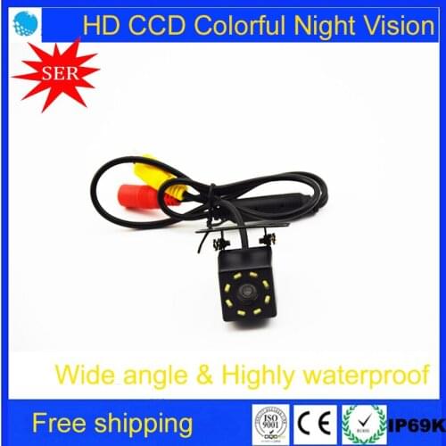 Free Shipping New Universal HD CCD 170 Wide Angle 8LED Night Vision Car Rear View Camera Car Reversing Backup Parking Cameras